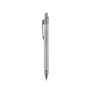 Aluminium pen met matte afwerking en 5 zilveren ringen met jouw bedrukking