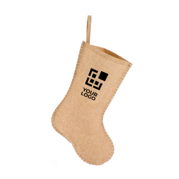 Kerstkous met rustiek jute design en stiksel langs de rand