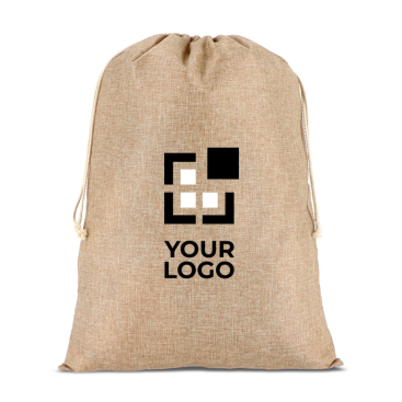 Geschenkzak van jute met rustiek design en trekkoord