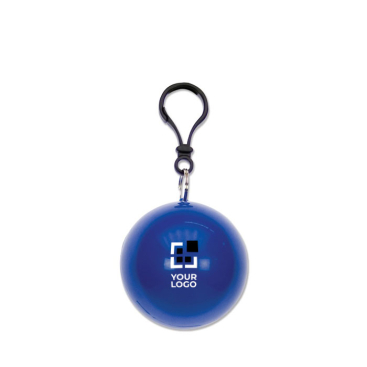 Waterdichte poncho sleutelhanger met karabijnhaak in diverse kleuren