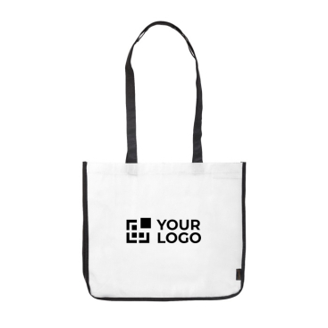 Gelamineerde non-woven tas in kleuren met zwarte zijkanten voor je logo