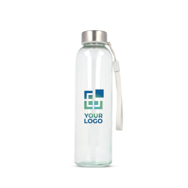 Transparante glazen fles met lekvrije dop en draaglus 500 ml