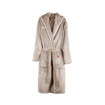 Pluche badjas met capuchon, maat L/XL