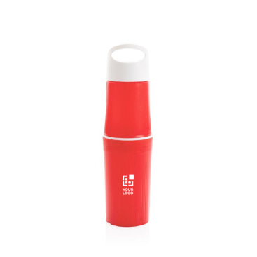 Fles met logo van suikerriet weergave met jouw bedrukking rood