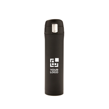 Rvs thermische drinkfles met logo en snelsluiting