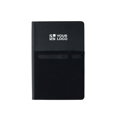 Gepersonaliseerd notitieboek met vakjes zwart