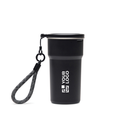 RVS reisbeker van gerecycled staal met bekers binnenin 450ml