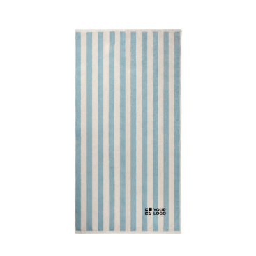 Strandhanddoek van gerecycled katoen met tweekleurige strepen 450 g/m² 80 x160 cm