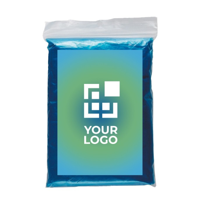 Poncho bedrukt kleur blauw