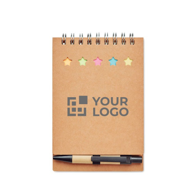 Blocnote met pen en sticky notes