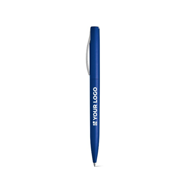 Plastic pen met metalen afwerking