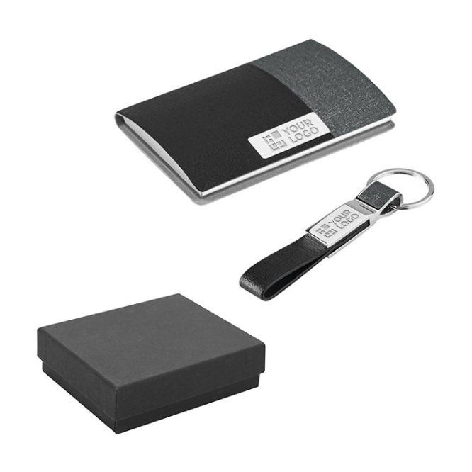 Elegante set met kaarthouder en sleutelhanger