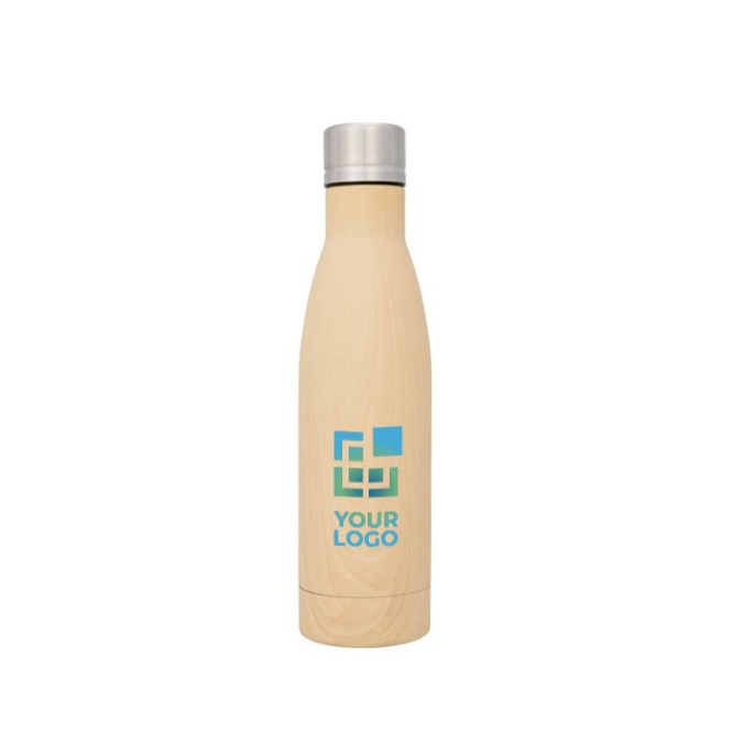 Fles met print in houtlook