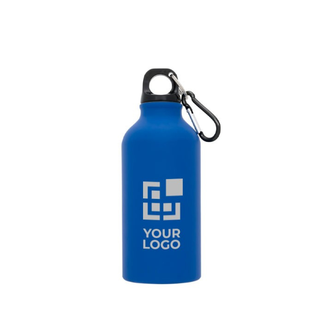 Reclame fles met matte afwerking weergave met jouw bedrukking