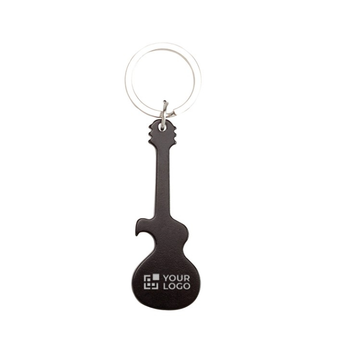 Sleutelhanger en flesopener in de vorm van een gitaar