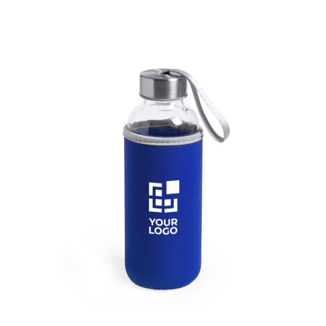 Reclame fles met handige hoes kleur zwart