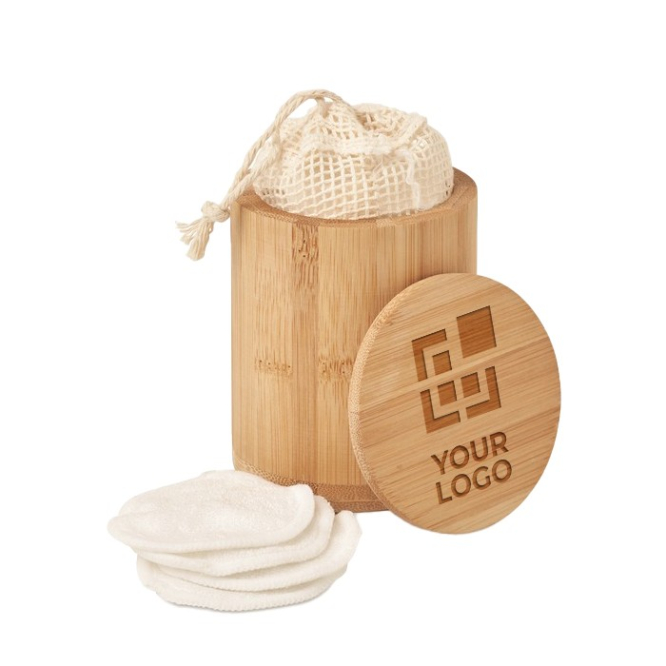 Set van 20 bamboe fiber gezichtsdoekjes kleur hout