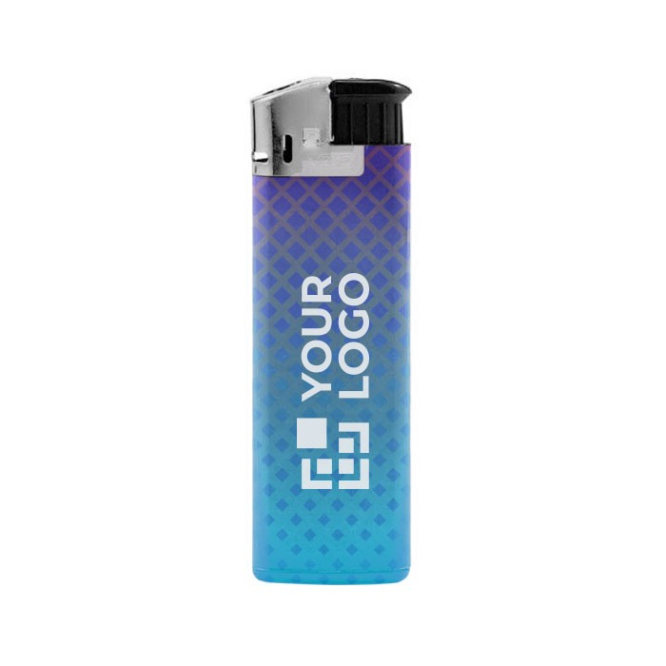 Bestverkochte elektronische BIC®-aansteker kleur zwart weergave met bedrukt logo