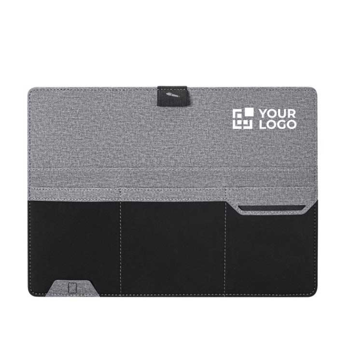 Laptopstandaard / laptopsleeve bedrukken met smartphonehouder
