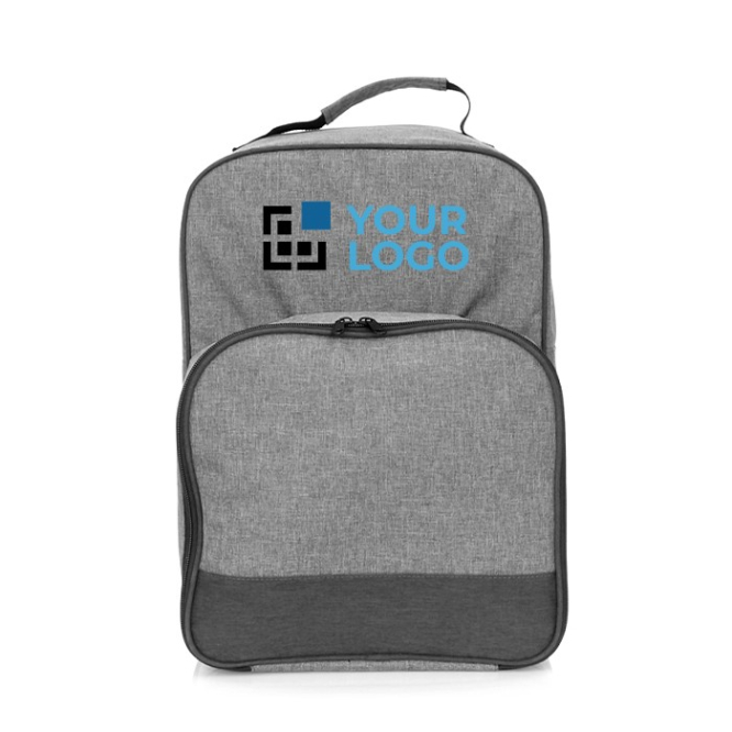 RPET picknick koelrugzak met logo kleur grijs eerste weergave