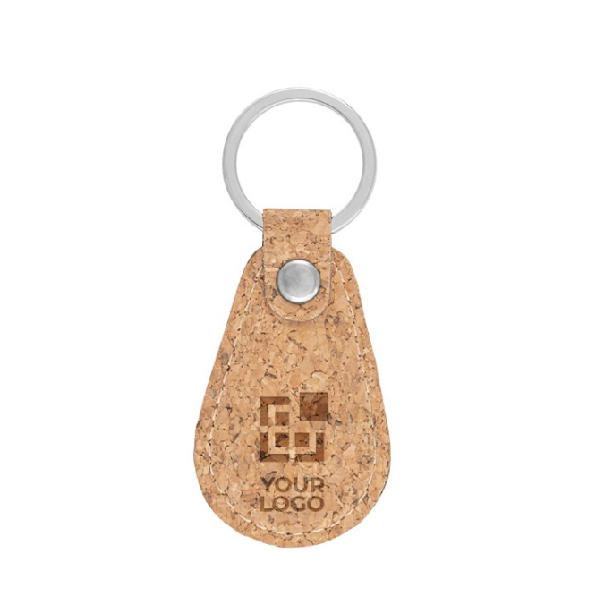 Kurken sleutelhanger met logo derde weergave