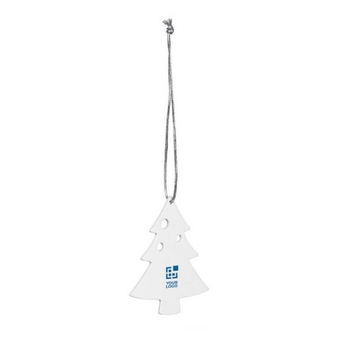 Eco kerstboomhanger met logo (hout)