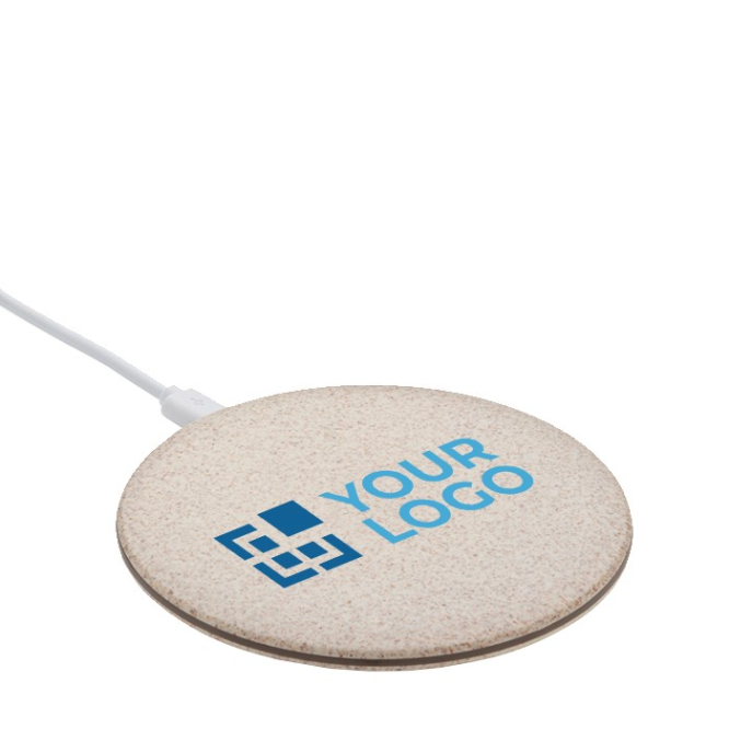 Draadloze 5W opladers met logo van tarwe kleur naturel