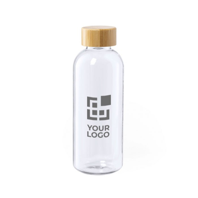 Waterfles met logo van gerecycled materiaal weergave met jouw bedrukking