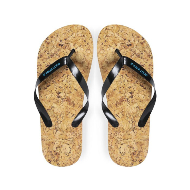 Kurken teenslippers met bedrijfslogo weergave met jouw bedrukking