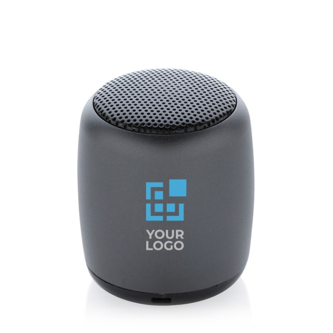 Compacte tonvormige bedrukte speakers kleur marineblauw
