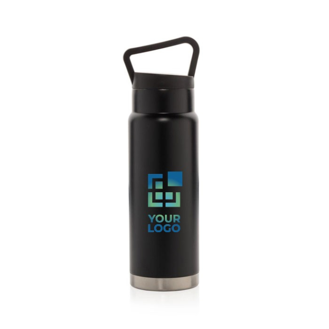 Thermische waterfles met logo en handvat weergave met jouw bedrukking
