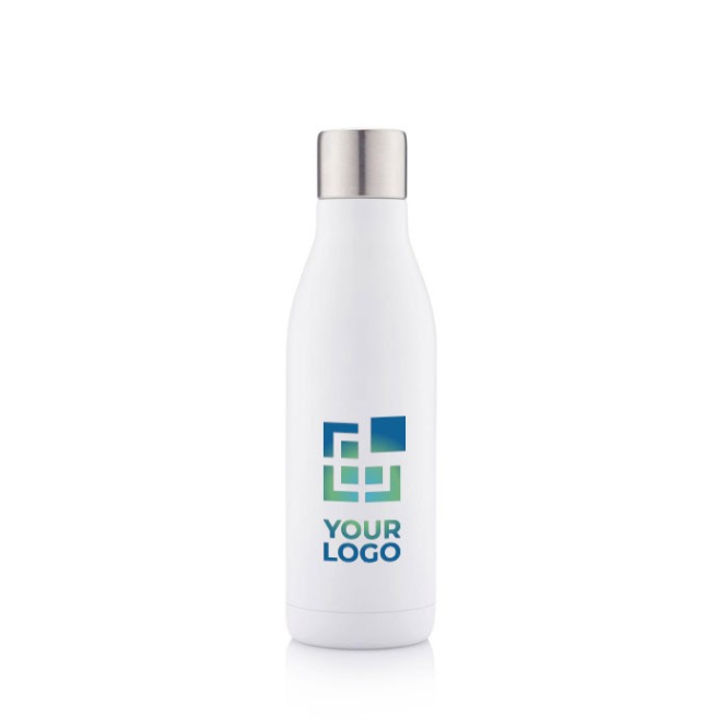 Fles met logo en UV-C-sterilisator weergave met jouw bedrukking