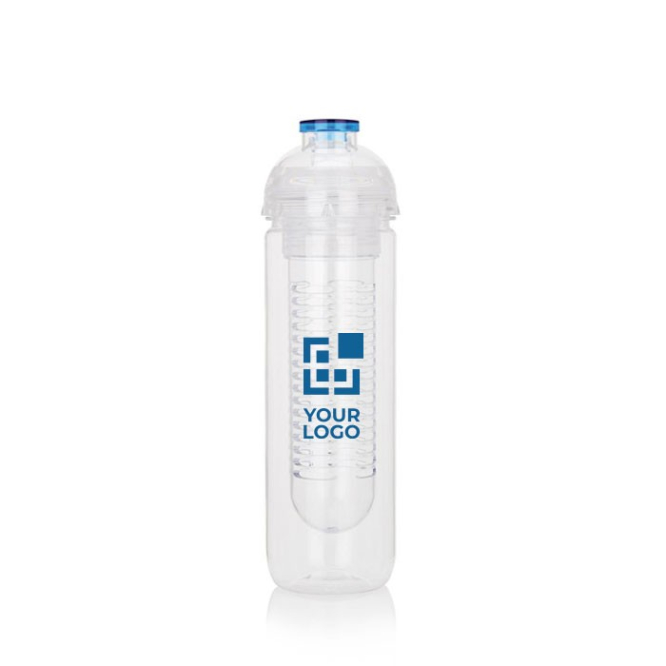 Waterfles met logo en fruitcompartiment weergave met jouw bedrukking