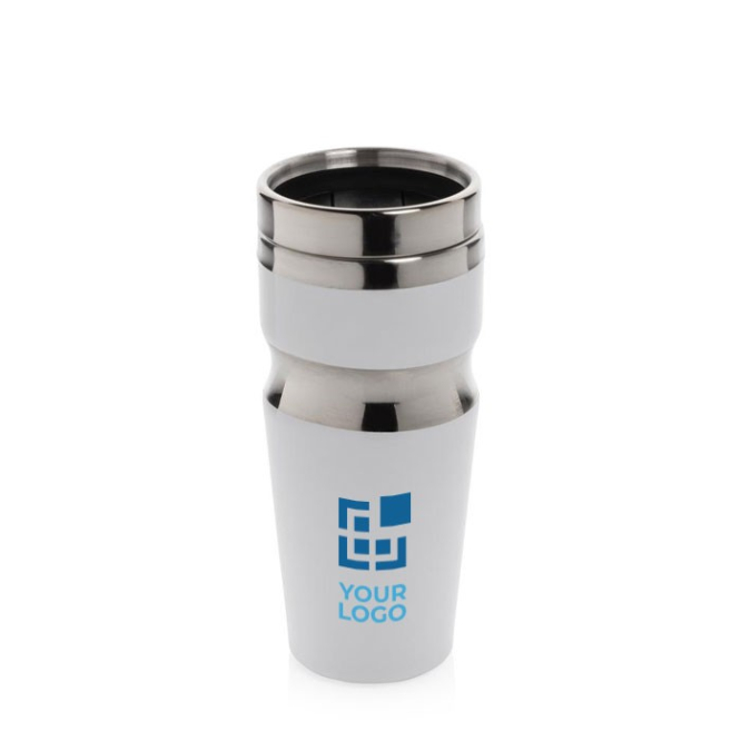 Ergonomische thermosbeker met logo kleur grijs