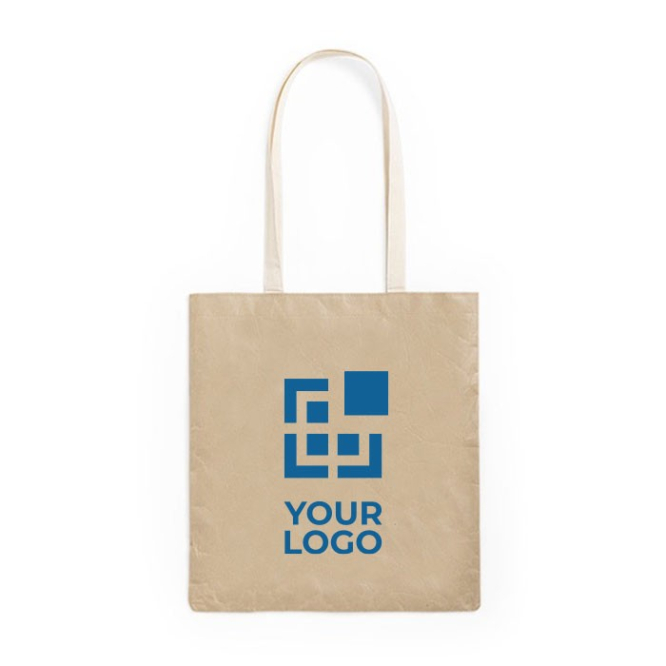 Eco tas gemaakt van gelamineerd papier weergave met jouw bedrukking