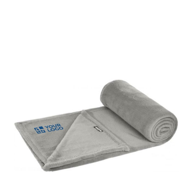 Zachte RPET fleece deken met bedrijfslogo weergave met jouw bedrukking
