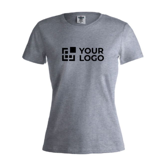 Katoenen dames T-shirt voor reclame in de kleur grijs