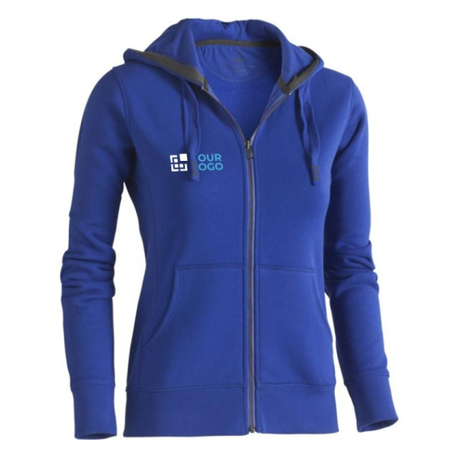 Dames hoodie met logo en rits 300 g m2 Vanaf 20 50