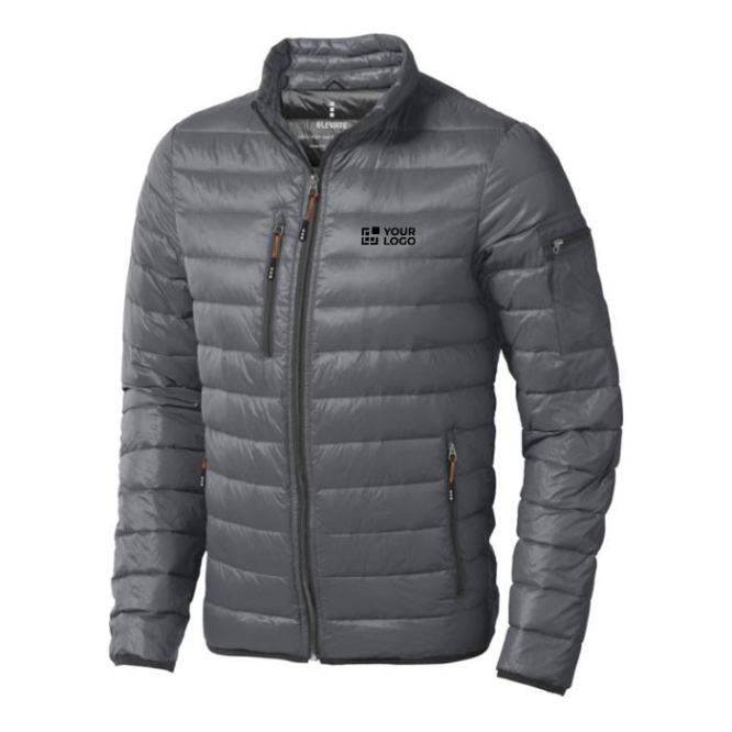 Donsjack voor merchandising in de kleur grijs