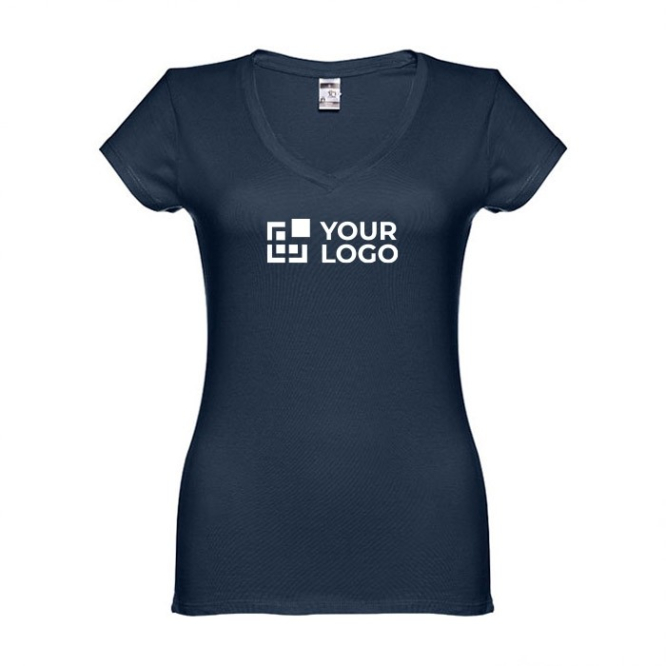 Bedrukte T-shirts met V-hals voor dames, eerste weergave