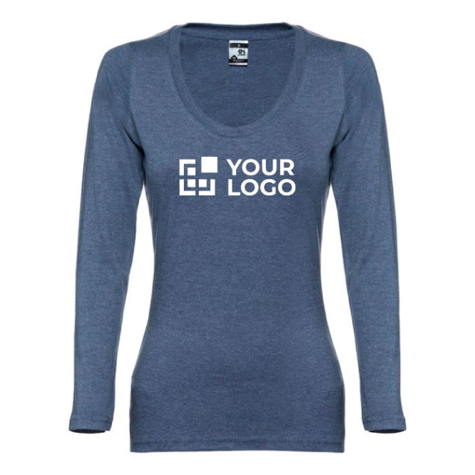 Reclame shirts met lange mouwen voor vrouwen weergave met jouw bedrukking
