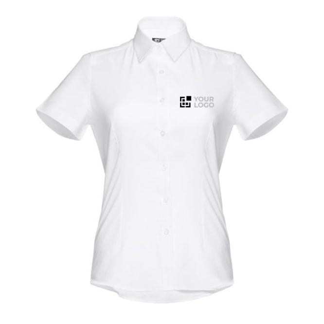 Bedrukte bedrijfskleding voor vrouwen, 130 g/m2 in de kleur wit
