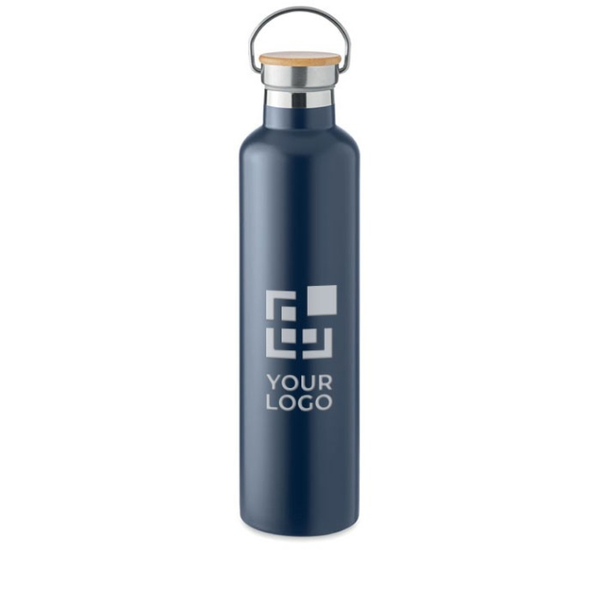 Grote thermosfles bedrukken met logo kleur matzilver