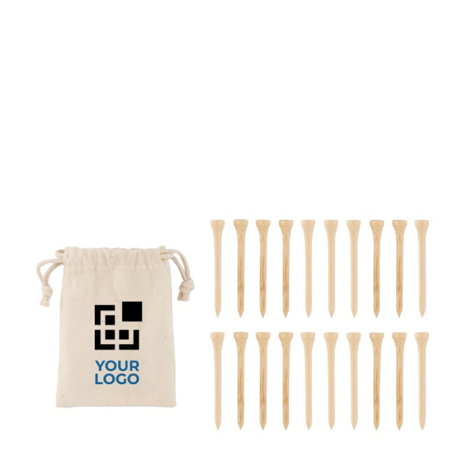 Set van golf-tees in tasje met logo
