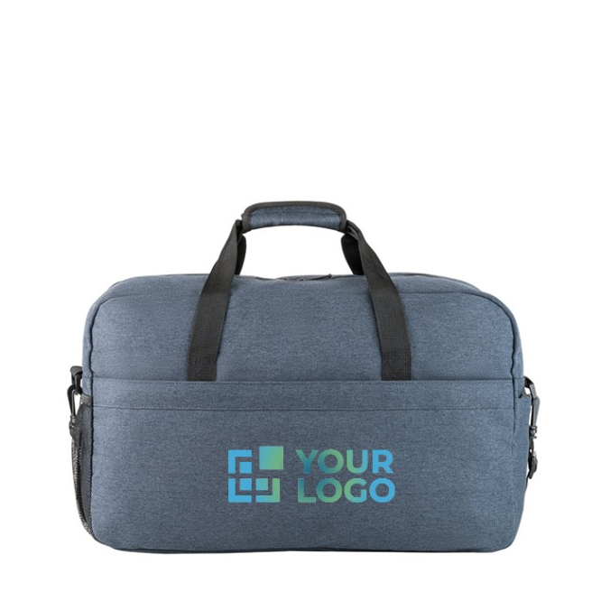 Sporttas met logo en binnenvoering kleur blauw eerste weergave