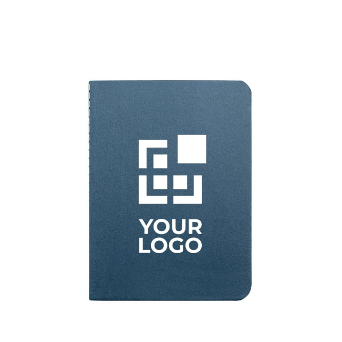 Gerecycled papieren notitieblok met logo kleur donkergroen eerste weergave