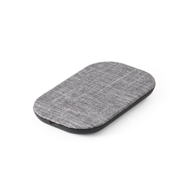 Draadloze oplader met logo kleur grijs