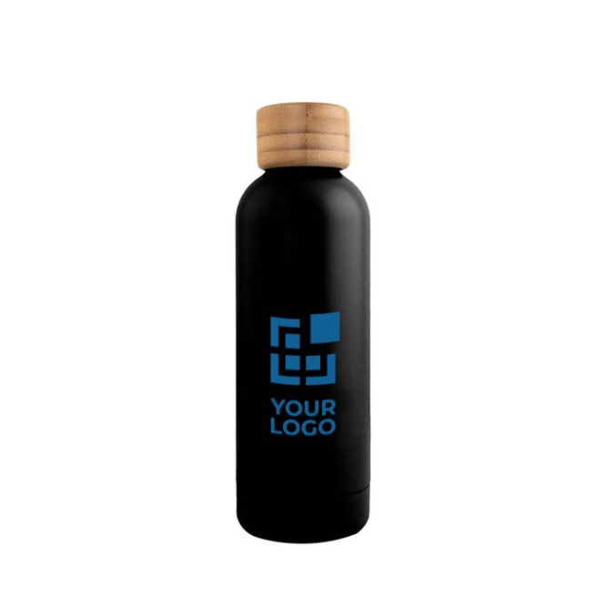 Rvs drinkfles met logo en schroefdop