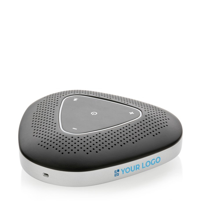 Conferentie speaker met logo