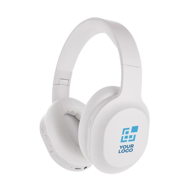 Premium koptelefoon als relatiegeschenk kleur wit et logo